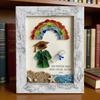 Sea Glass Graduation Art Class of 2026 Keepsake Gift Handmade Sea Glass Wall Art Frame Decor with Rainbow Gift for High School College Graduate