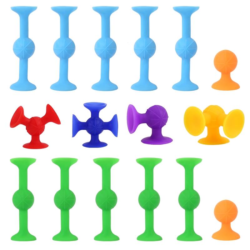 Suction Cup Toy Soft Throw Darts Set Building Blocks Pop Sucker Fidget Toy for Kids Parent-child Interactive Assembly Decompress