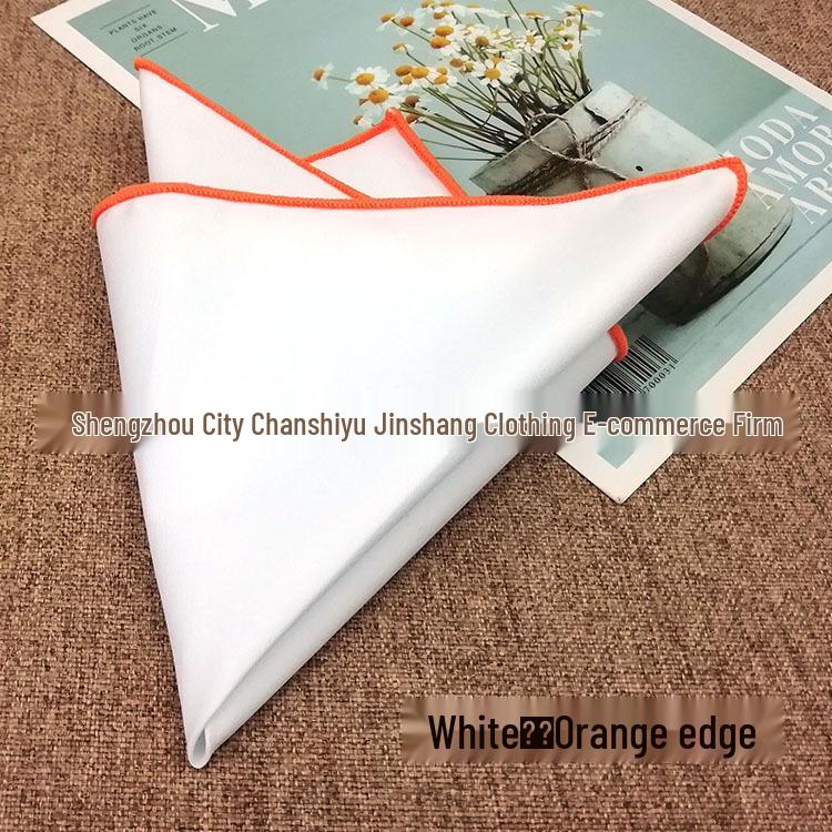 Elegant Pure White Cotton Men's Pocket Square 23cm