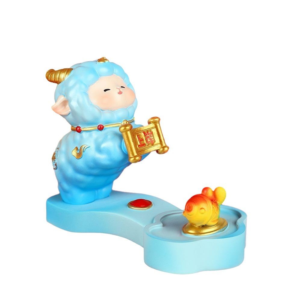 Cute Goat Figurine Mobile Phone Stand Chinese Style Zodiac  Sheep Figurine  Home Decor