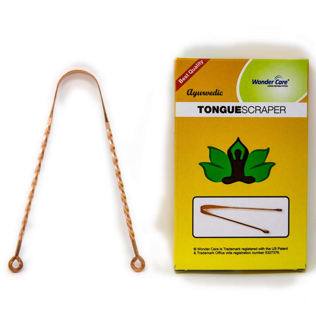 Wonder care -100% Copper Tongue Cleaner/Scaper Antimicrobial Ayurvedic cleaner, Antibacterial scrapper for Optimal Oral Hygiene