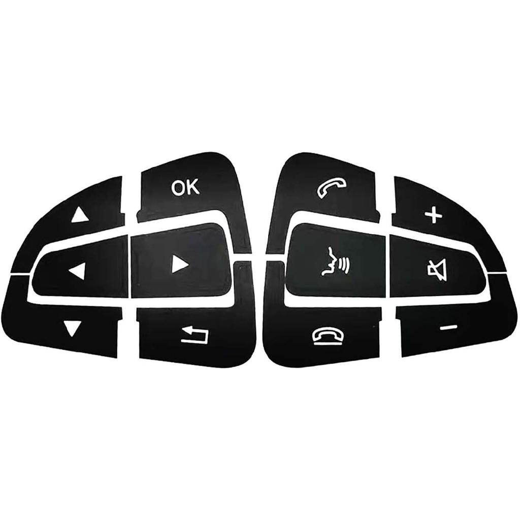 Car Button Stickers Interior Decals Compatible with 2008-2014 Mercedes Benz W204 C250 C350 E-Class Steering Wheel AC Window Radio Number Door & Air