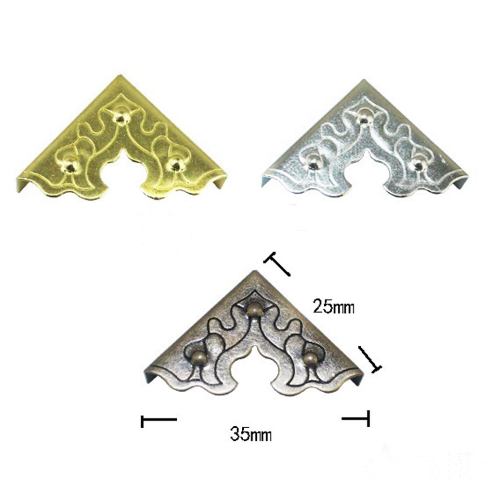 24PCS Antique Corner Protector Jewelry Chest Box Wooden Case Decorative Corner Protector Furniture Hardware Corners Brackets