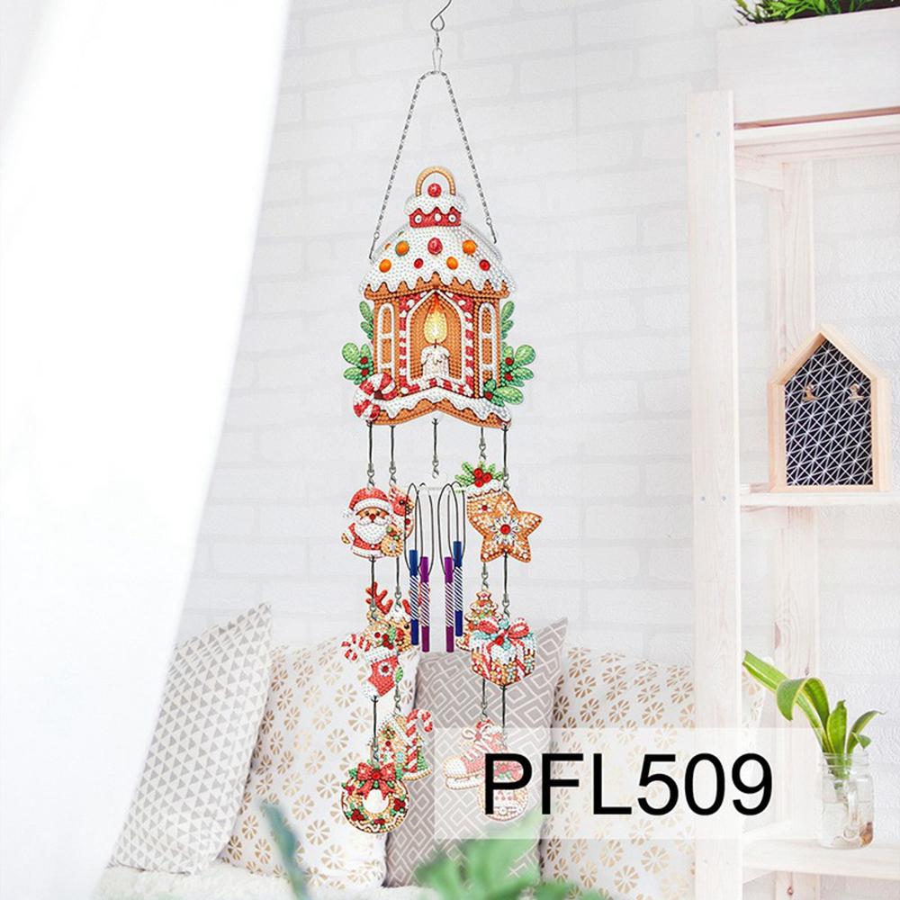 DIY Rhinestone Painting Wind Chime Kit Handmade Hanging Ornament Dreamcatcher 3D Decorative Wall Art for Home