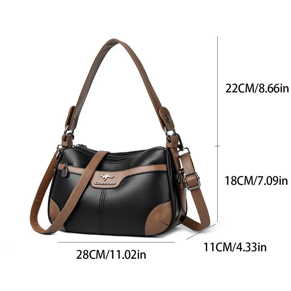 High Quality Soft Faux Pu Leather Shoulder Bags for Women Fashion Ladies Messenger Crossbody Bag Luxury Designer Brand Handbag