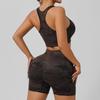 Tie-Dye Yoga Set: Beautiful Back Sports Bra & High-Waist Peach Lift Leggings