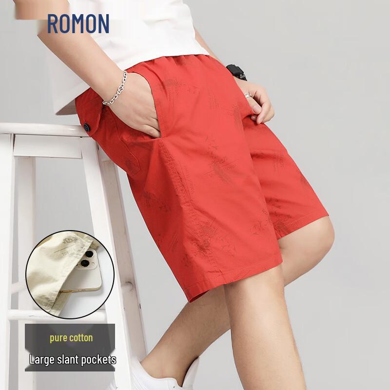 

ROMON Men s 100% Cotton Summer Cargo Beach Shorts 2XL