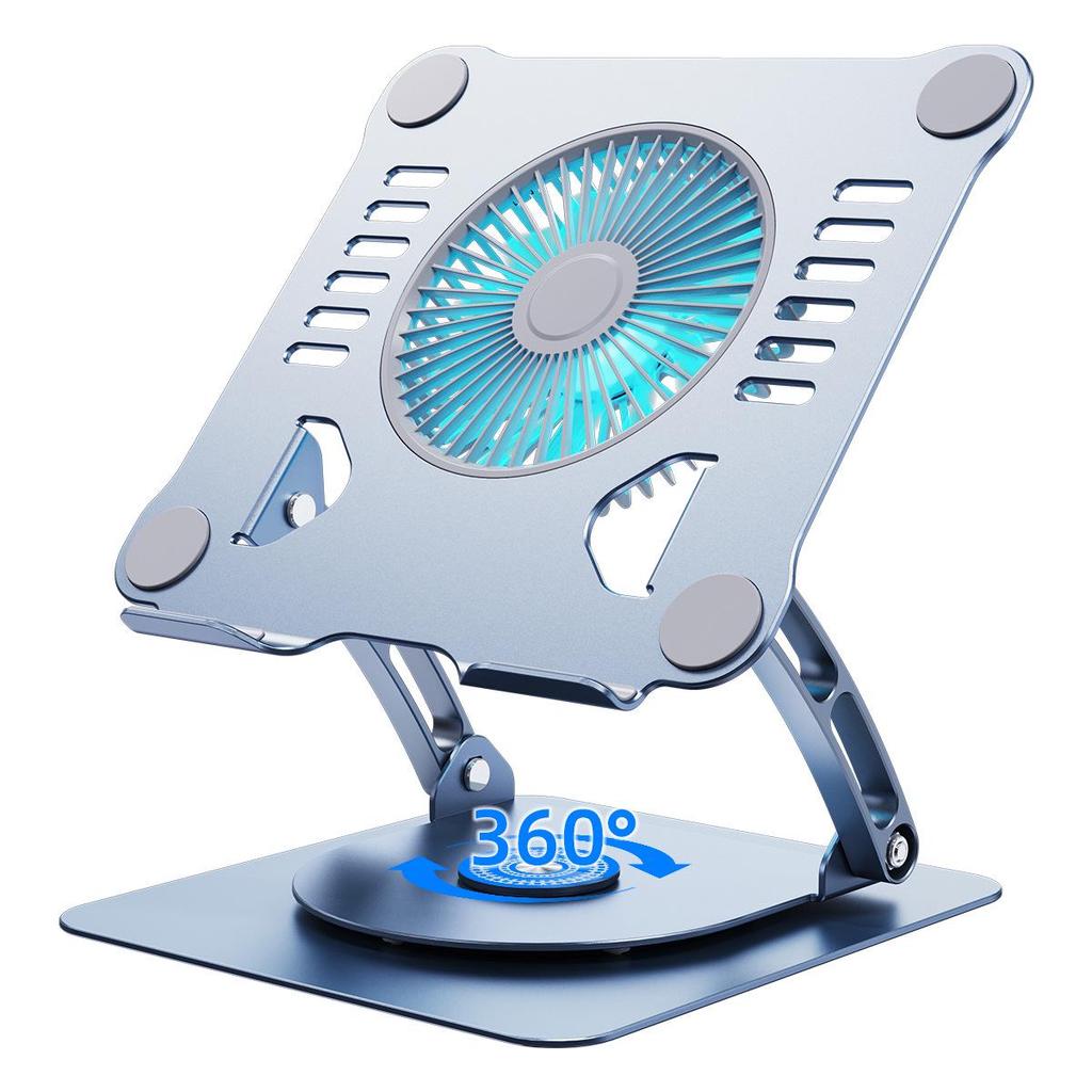 Aluminum Laptop Riser with Dual Fan Cooling