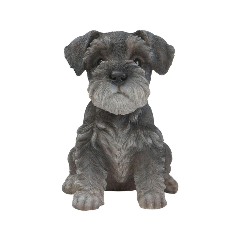 Woobia Schnauzer șezând 17 xx cm Păpușă Figurină Ornament Animal Grădină Decorațiune Câine H14020 12.5 17.5