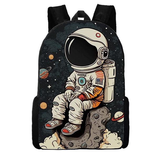 Astronaut Backpack Primary And Secondary School School Bag Grade 1-6 Backpack Creative Printed Backpack