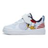 Disney X Li Ning Zapatillas de Lona para Niños Pato Donald TATA Patrón de Salto Amortiguación Ligera Resistentes al Deslizamiento Caña Baja Zapatillas para Niños YKNT060-4