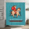 Tu Christmas Shower Curtain Merry Christmas Decor Festive Holiday Bathroom Decor Xmas Pattern Backdrop Waterproof Holiday Gift