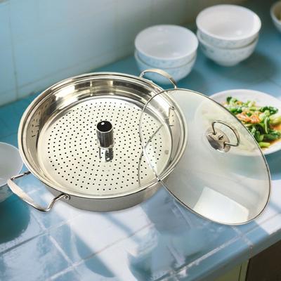 Steam Pot Stainless Steel Cookware Cooker Seafood Boiler Steaming Saucepan for Boiling Gravies