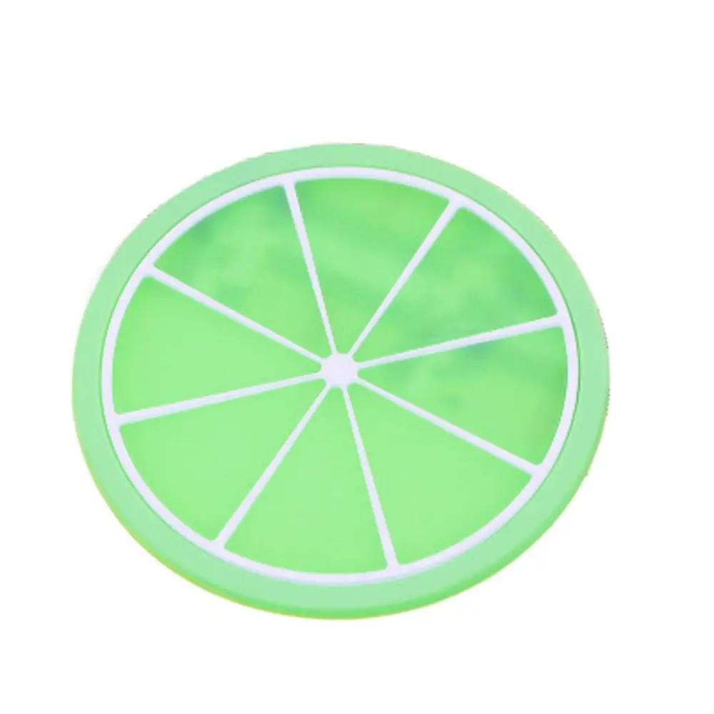Placement Silicone Fruit Shape Cup Coaster Round Anti -hot Cup Mat Non -slip Cup Insulation Pad Office
