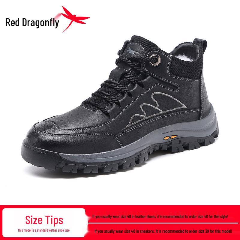 Red Dragonfly Men s Shearling High-Top Snow Boots: Winter-Ready, Warm  Cold-Proof. 39 чёрный