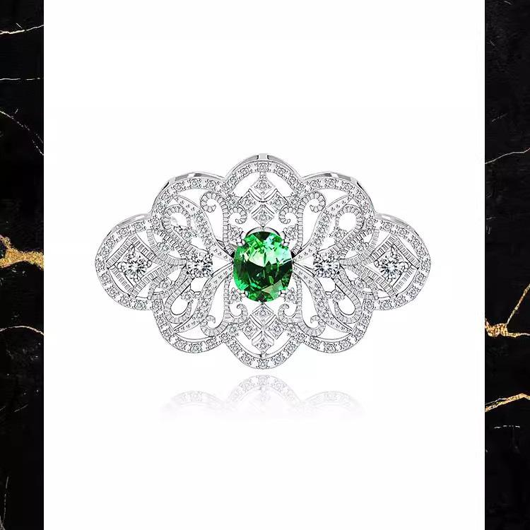 Crown Brooch High-End Women'S Exquisite Court Antique Corsage Niche Design Pin Suit Accessories