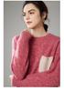 Merchant's Choice: Women's Thick Cashmere Floral Sweater - Autumn/Winter, Round Neck, Slim Fit, Loose Knit