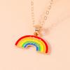Cute Enamel Rainbow Flag Pendant Necklace for Women Girls Necklaces Chain Party Holiday Jewelry Gifts
