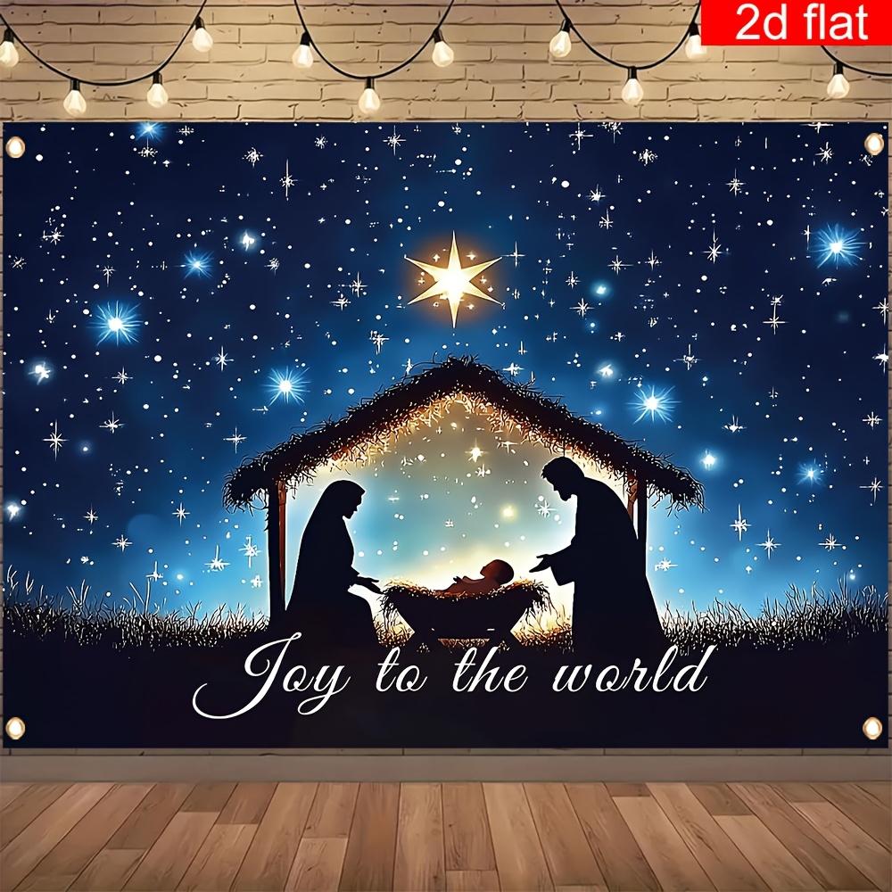 

Счастливого Рождества Декоративный фон сценой звездного неба Зимний фон для фотосъемки Украшения для фотостудии Фотобудка Рождественская вечеринка W150*L150cm