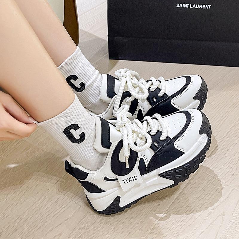 2024 Spring New Thick Sole Dad Shoes Women's Thick Sole Versatile Street Shooting Sports Shoes Ins Fashion Casual Women's Shoes