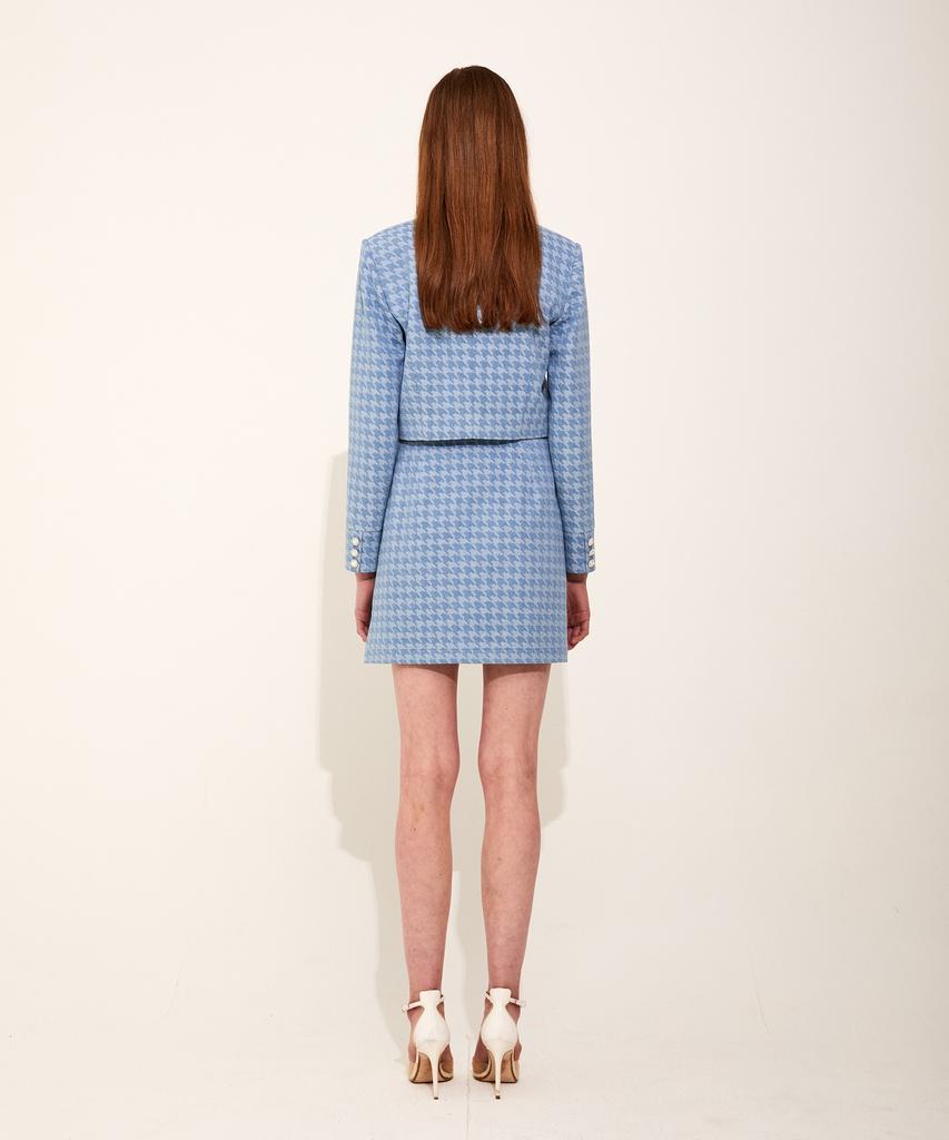 Chaenyuyog Denim A-Line Crystal Skirt [Light Blue]