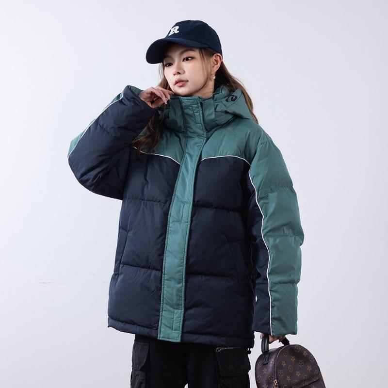Feather New White Duck Down Hooded Thickened Winter New Splicing Design Jacket Down Jacket Women