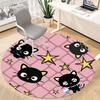 1pc Black Cat Stars Office Round Area Rug, Under Office Chairs Bedroom Living Room Home Decor, Room Deco, Available In Various Sizes