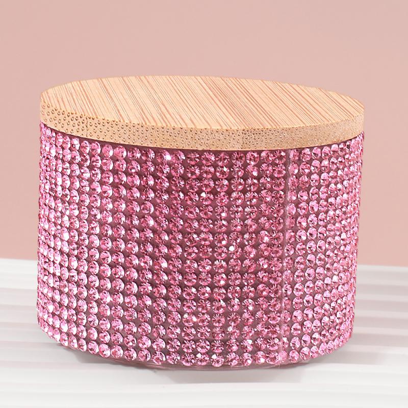 

Стакан для ногтей Бриллиант Стеклянный стаканчик Держатель для акриловой жидкости Чаша для мытья кистей для ногтей Dappen с деревянной крышкой Роскошный маникюрный инструмент розовый