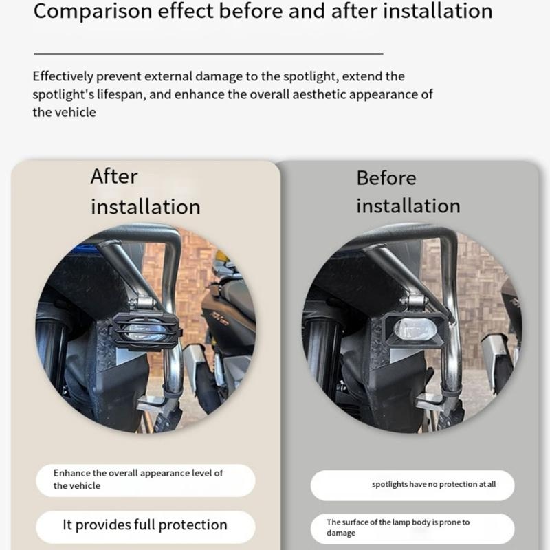 Foglight Lamp Cover for ZONTES 368G Motorcycle LED Fog Light Protectors Guard Impact Resistant Cover Easy Installation