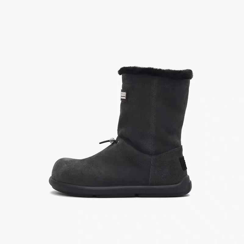 

Модные замшевые зимние ботинки женские зимние ботинки до середины голени для активного отдыха плюс бархатные женские нескользящие хлопковые ботинки теплые плоские женские ботинки 39 чёрный