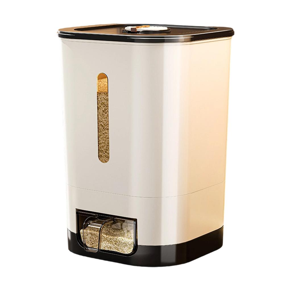Grain Storage Container with Measuring Cup Dispenser Airtight Food Storage Bin for Rice Beans Cereal and Dry Goods Kitchen Organizer
