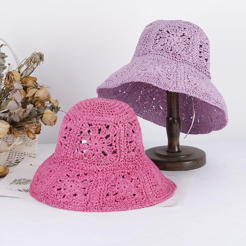 Women Straw Hats Crochet Hat Bucket Hat Uv Protection Sun Visor Beach Hats Women Visors Foldable Female Women Summer Sun Hat