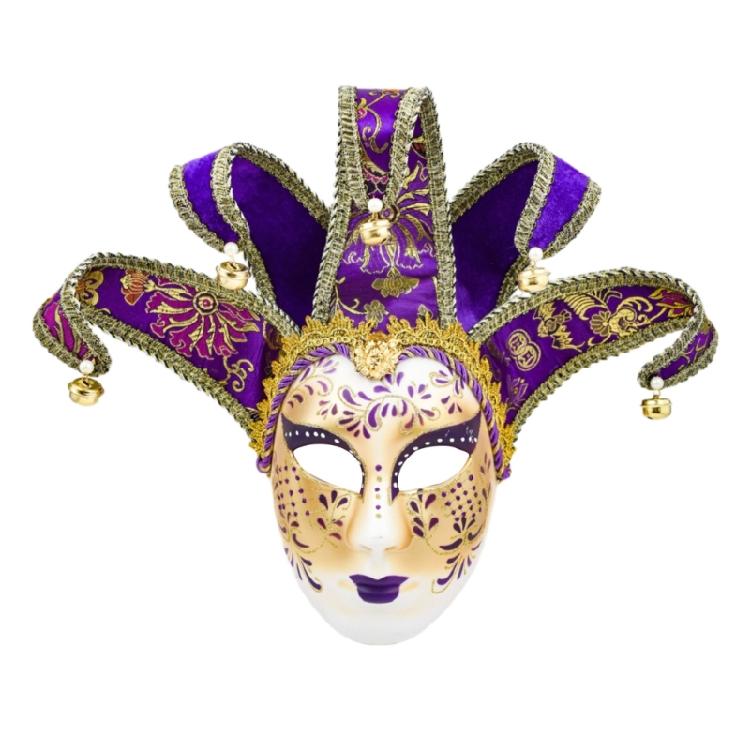 Maškarní maska Maska na celý obličej Maska na Mardi Gras Benátská maska Párty maska Jesterova maska Karnevalová maska Halloweenská maska