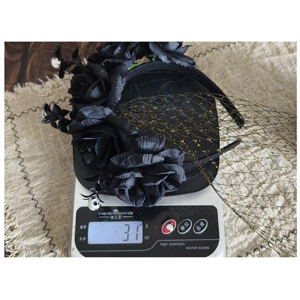 with Veil Halloween Rose Flower Headband Festiva Party Day of The Dead Headpiece  for Women