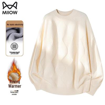 MWR Unisex Warmer Lockerer Rundhals-Strickpullover
