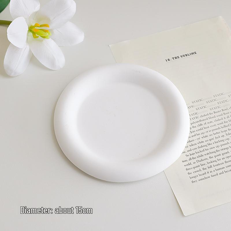 Gypsum White Matte Five-Pointed Star and Heart Jewelry Display Plate.