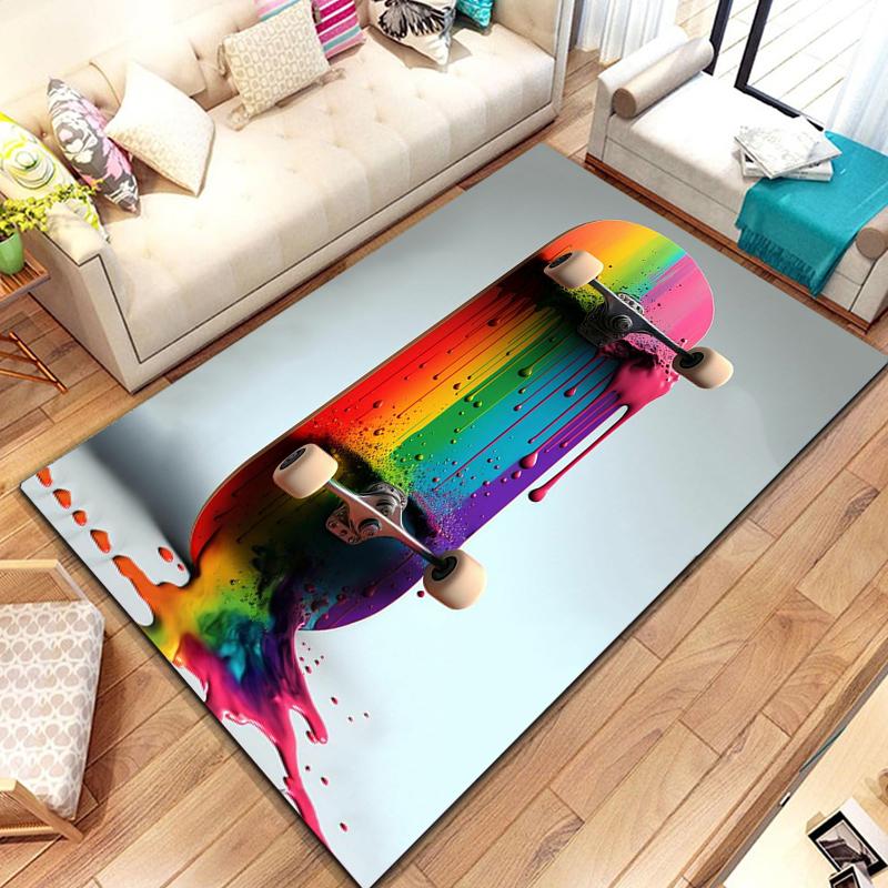 Custom Skateboard Logo Printed Carpet Fashion Yoga Mat Non-slip Area Rug Photography Prop Birthday Gift Bedroom Decor mandala
