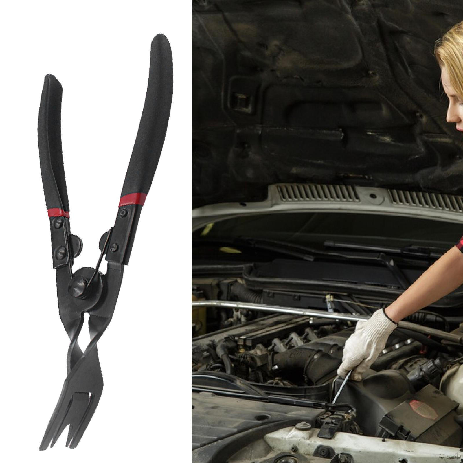 

Car Upholstery Pliers Auto Door Panel Removal Tool Push Pin Heavy Duty Fastener Repair Black Red