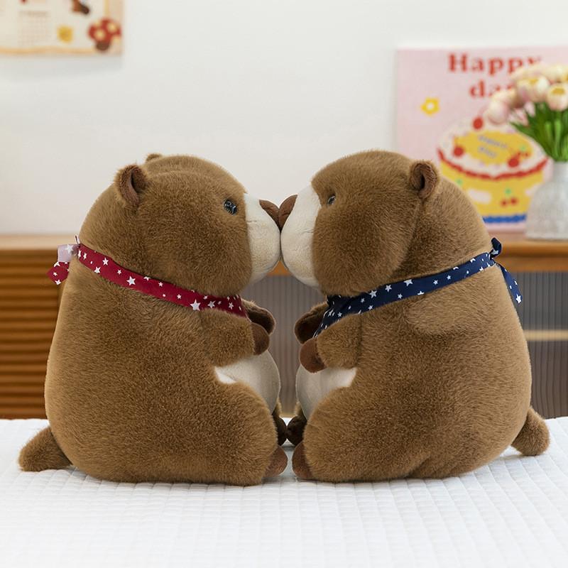 Stuffed Groundhog Cute Animal With Short Plush Toy For Childrens Decoration