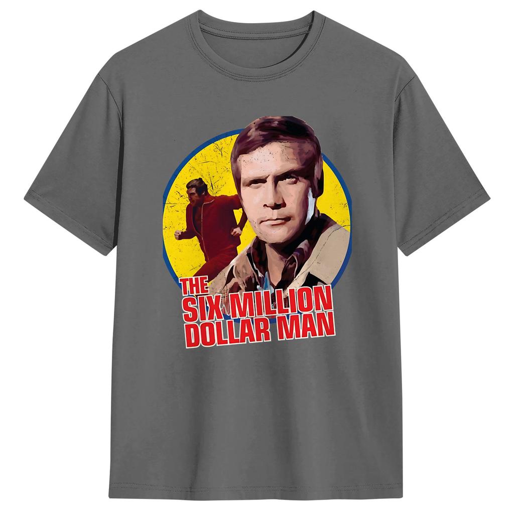 Nyhet Sex Miljoner Dollar Unisex TV T-shirts för Unisex Rund Hals Bomulls-T-shirts Kortärmad T-shirt Större Storlekar Kläder
