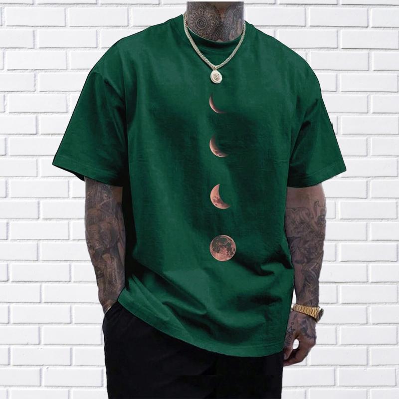 

Новая летняя мужская модная футболка с принтом Земли и Луны, мужская футболка, топ 8XL