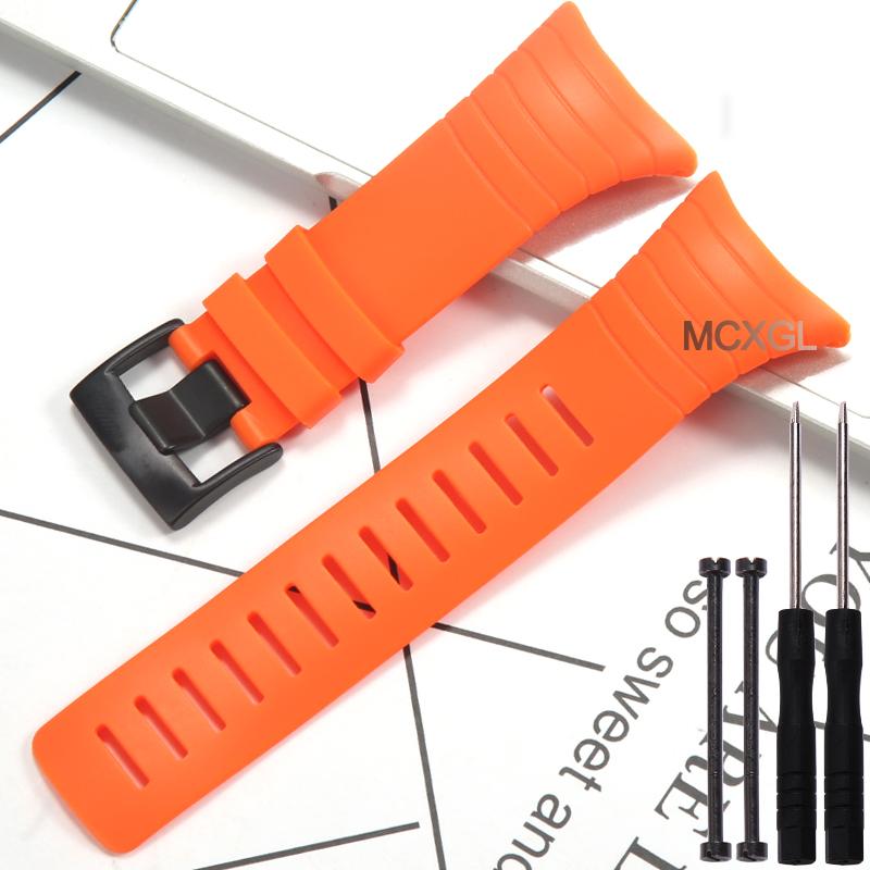 Gumový náhradní řemínek pro Suunto core Pánské sportovní vodotěsné hodinky Černé doplňky k hodinkám Náramky