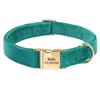 Personalized Velvet Dog Collar Super Soft Dogs ID Buckle Collars Engrave Name Pet Necklace Adjutable For Small Medium Large Dogs