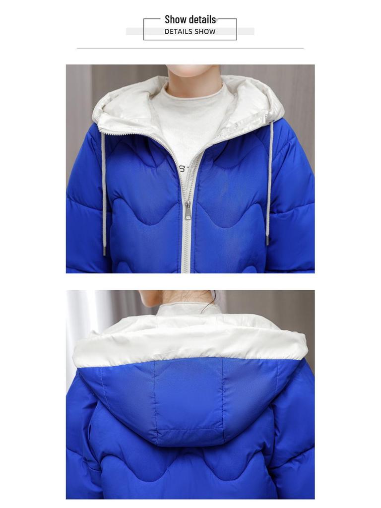 Women's Plus Size Hooded Cotton Jacket - Winter 2023, Mid-Length, Thickened, Loose Fit Outerwear