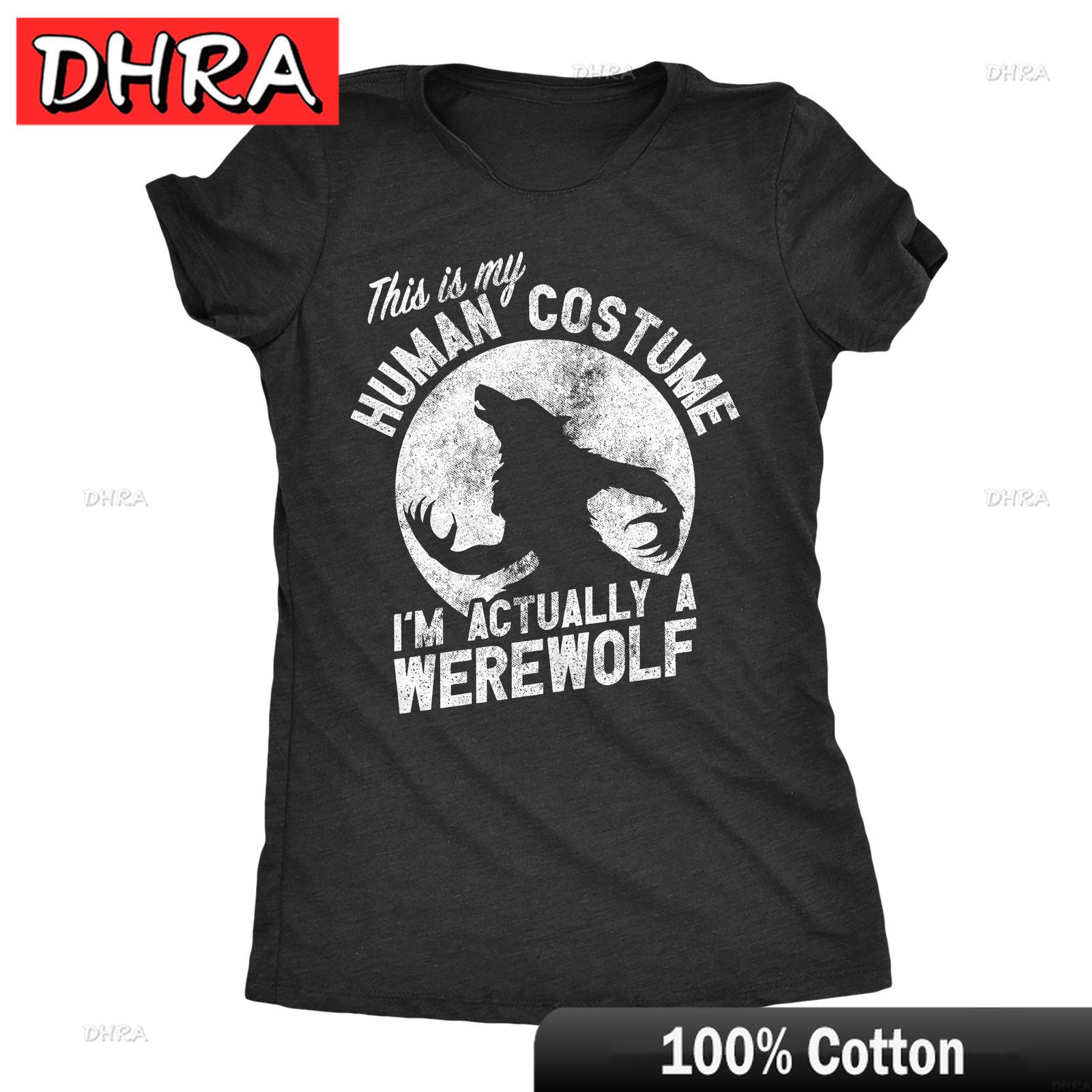 

Womens This Is My HuUnisex Costume Im Actually A Werewolf T Shirt Funny Halloween Gift for Dad Urban T Shirt Printed Tee Unisex S