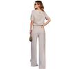 2024 Summer Chic Solid Color High Waist Set: Slim Top & Wide Leg Pants