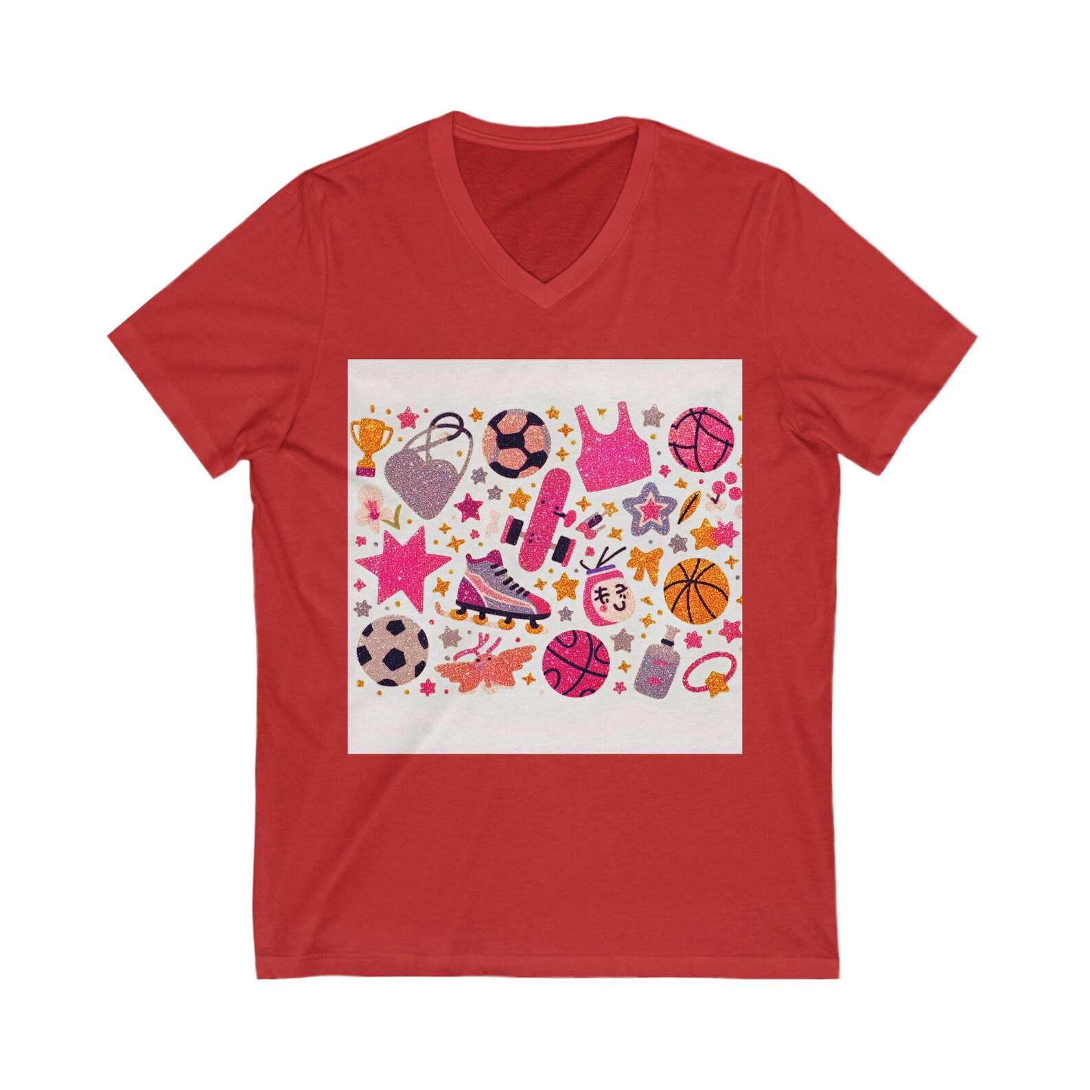 Glitter Sports Short Sleeve V-Neck Tee 130