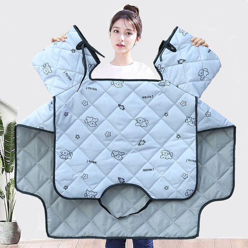 Four Seasons Electric Motorcycle Windshield Cover with Sunshade, Breathable Pockets, and Side Wings for Year-Round Protection.