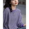 Women's Korean Style Color Block Striped Sweatshirt