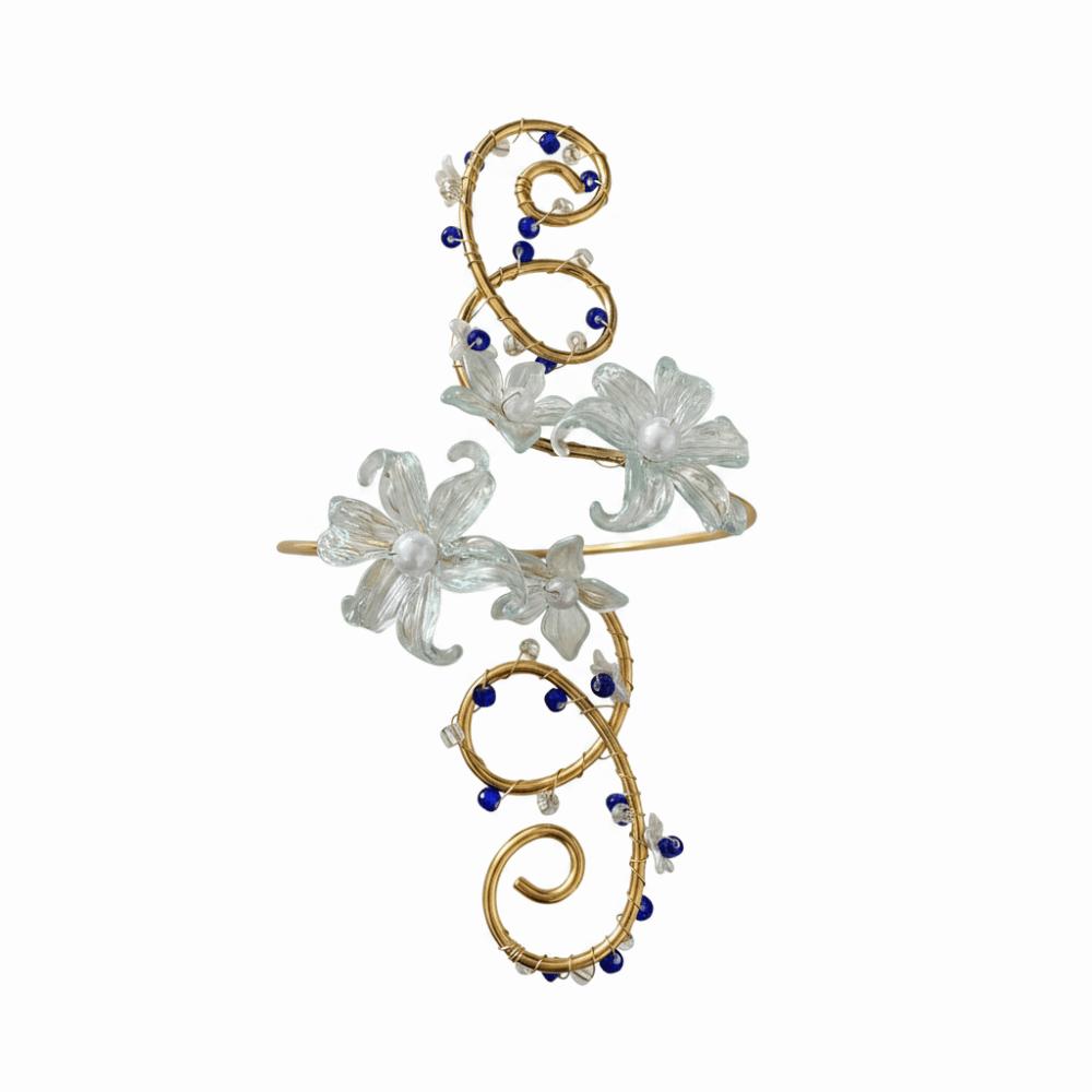 Baroque-style Baroque Flower Armlet Open-design Floral Arm Band Upper Arm Cuff Festival